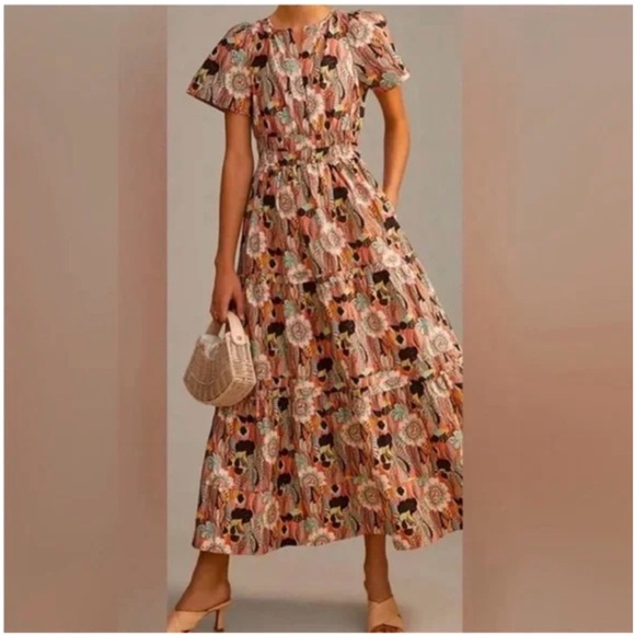 Anthropologie Dresses & Skirts - Anthropologie 1x The Somerset Maxi Dress Cotton Tiered Floral NWT $185